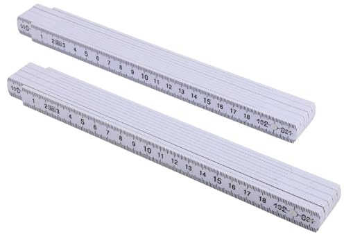 FACAIIO Lot de 2 règles pliantes de 2 mètres avec angles de verrouillage, charpentier et projets de bricolage, ABS pour plastique