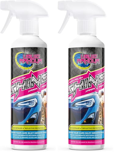 Liquid Armour - Quick Detailer Car Polish Spray | Waterless Wash and Wax | Easy Spray On, Wipe Off Formula - Buffs Away Watermarks & Fingerprints 500ml (Pack of 2)