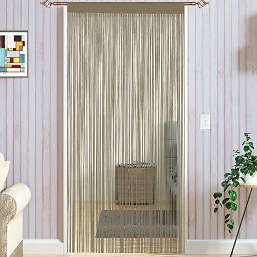 Rideaux à cordes style spaghetti Taiyuhomes faits à la main - Divise-pièces multifonctions - Grillage-moustiquaire pour fenêtres et portes, ecru, 90x200cm