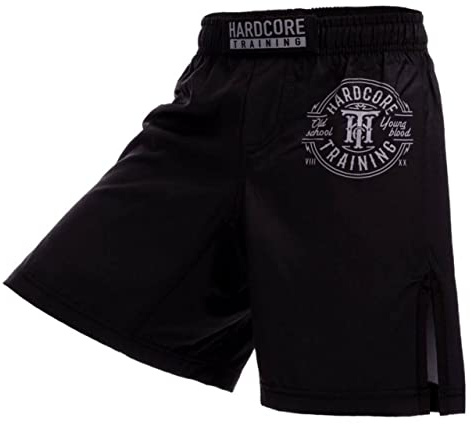 Hardcore Training Kids Boxing Shorts Kickboxing Boys Girls Sparring Gear Fitness Sport Activities (DE/NL/SE/PL, Ålder, 12 år, Regelbunden, Dark Black/Dark Grey)