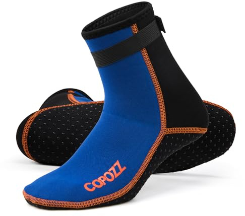 COPOZZ 3 mm, calzini da immersione, in neoprene, per adulti e donne, uomini, spessi, per sport acquatici, per nuoto, snorkeling, vela, surf, sport acquatici