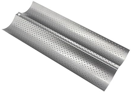 OUMIFA Plats à Four Poêle de Pain perforé antiadhésif perforé Cuisson Cuisson Cuisson Cuisson Grille-Pain Grille-Pain Plateau en Acier d'argent (Color : Sliver 2 Loaf)