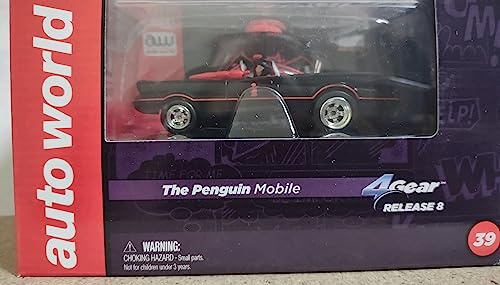 Auto World SC251 The Penguin Mobile HO Scale Electric Slot Car - Red Windows
