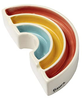 FISURA - Aschenbecher lustig in Form eines Regenbogens. Original tragbarer Aschenbecher. Aschenbecher Keramikfür draußen oder drinnen. Maße: 14 x 7 x 3 Zentimeter.