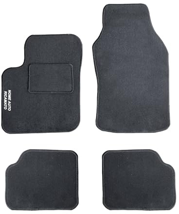 Auto Accessori Lupex | Juego de 4 Alfombrillas de Coche compatibles con 500 | Alfombras de moqueta con Bordado de guía Lateral | Delante y detrás