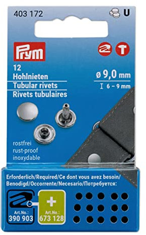 Prym Accessoires de Maroquinerie, Argenté, 9 mm