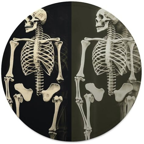 Rundes Strandtuch, Skelettbild, bedruckt, Reisedecke, personalisierte Decke, Yoga-Decke, Mikrofaser, Strandtuch, dicke Tischdecke, Unisex