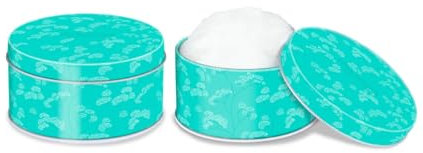 L'Erboristica Athena's Talchiera aus Blech mit Daunen, Talkum, duftend mit Baumwollblüten, 100 g, hergestellt in Italien