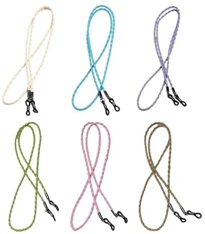 CVFRTT 6 Pieces Of Braided Glasses Rope, Anti-Lost, Fashionable And Simple, Pu Leather Fixing Rope, Glasses Accessories
