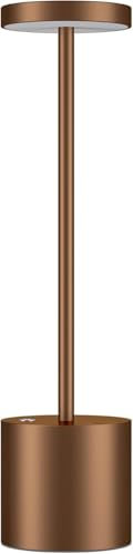 AntDau71® - Lampada da Tavolo Touch, Ricaricabile, Senza fili, dimmerabile, Colore Rame, con 3 intensità di luce - CW899