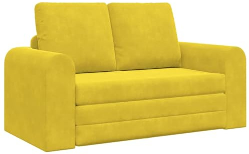 vidaXL Soffsäng Gul 148 x 71 x 83 cm Sammet, Justerbar soffbädd, rektangulär form, multifunktionell soffa, smart rumslösning, platsbesparande gästloung