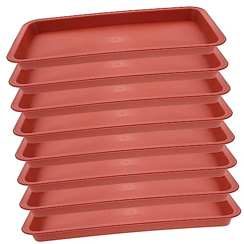 TOYANDONA 8pièces Soucoupes pour Plantes Plastique Bacs à Fleurs Rectangulaires Supports pour Pots Intérieur et Extérieur Empêchant Les Débordements Eau Terre