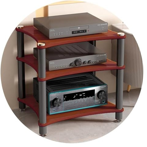 Rack audio en MDF à 4 couches – Élégant support pour tourne-disque et home cinéma – Parfait pour la salle de conférence et l'installation Hi-Fi – Design moderne durable pour une qualité sonore