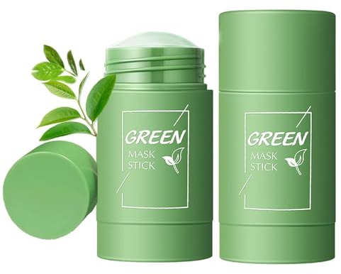 Maschera Viso in Stick al Tè Verde, 2 Pezzi – Purificante e Dermopurificante per Pelli Grasse e Miste – Elimina Punti Neri – Idratante con Ingredienti Naturali – Azione Profonda