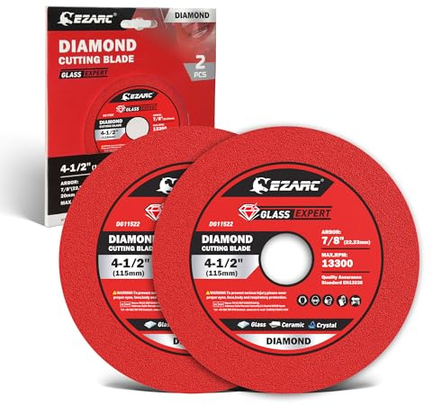EZARC 4-1/2 Inch Diamond Blade for Tile Ceramic Glass, 7/8 Arbor, 2-Pack