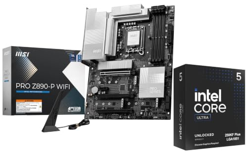 Micro Center Intel core Ultra 5 250kf Plus Bundle w/MSI PRO Z890P WiFi mobo | CPU Motherboard Combo, 18 cores desktop processor up to 5.3 GHz, MSI PRO Z890-P WiFi Motherboard, ATX, DDR5, PCIe 5.0, M.2
