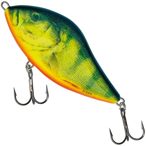 Salmo Slider Jerkbait Wobbler, Salmo Farben:Real Hot Perch, Länge/Gewicht/Laufverhalten/Tauchtiefe:12cm / 70g / sinkend / 2.0-1.0m