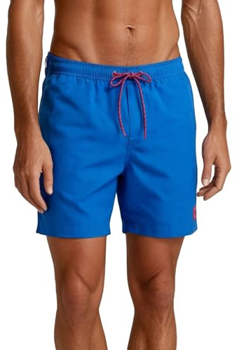 riverso Badbyxor herr långa badshorts RIVDavid regular fit simbyxor elastisk midja svart blå röd grön orange S M L XL XXL 3XL 4XL 5XL, Ljusblå (19600), M