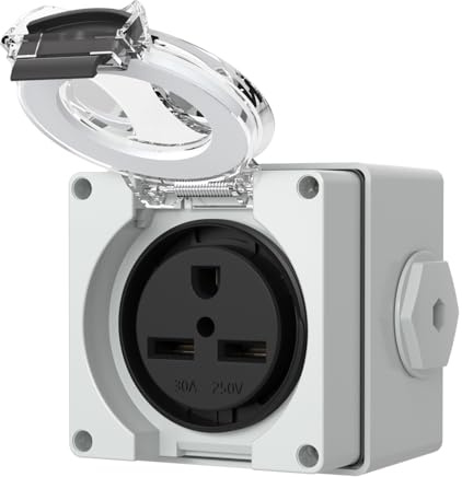 STARELO 30Amp Power Outlet Box,NEMA 6-30R Receptacle 250Volt,Outdoor dustproof and Weatherproof for RVs, Electric Vehicles, generators, Welding Machines, etc.ETL Listed.(NEMA 6-30R Box)