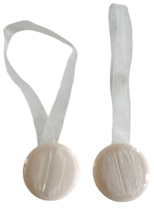 Coppia di Calamite per Tende - Semplici di Forma Tonda (Stile Cangiante) - In Vari Colori (BEIGE)