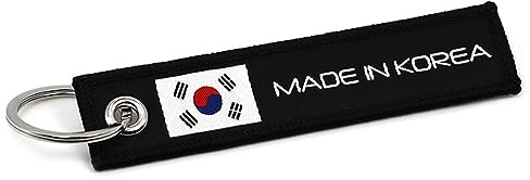 VmG-Store Made in Jet Tag nyckelring landsflaggor robust fast material täckt med eleganta länder flaggor, Korea, S