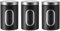 shilanmei Kitchen Canisters Set of 3,Airtight Food Storage Jar Stainless Steel Coffee Container with See Window for Flour Spices Grains Tea (Viewable black)
