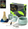 TEANAGOO Matcha Set Matcha Schneebesen Matcha Schale mit Ausgießer Schaufel Matcha Schneebesen Halter Teezubereitungsset. Japanisches Teeset (7 Stück) + 2 Tassen (5,6 oz), S36, Seladonblau
