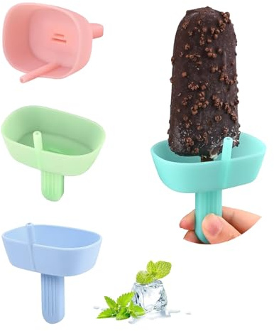 DuDuZui 4Pcs Drip Free Popsicle Holder, Silicone Burr-Free Safety Healthy