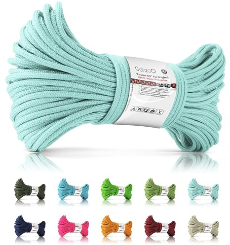 Ganzoo Paracord 425 rep, 3 mm, nylonpolyester, typ 2, 30 meter, 4 kärntrådar, utomhussnöre, hundhalsband, hundkoppel, armband, universalrep, camping, överlevnad, armband, mint