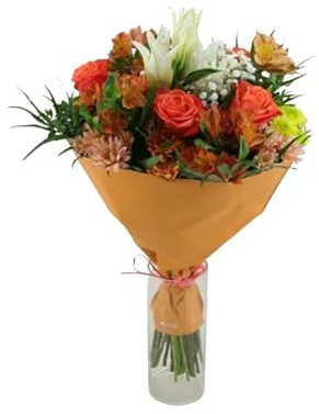 DECOALIVERamo Naranja Natural con Flores Fáciles de Cuidar