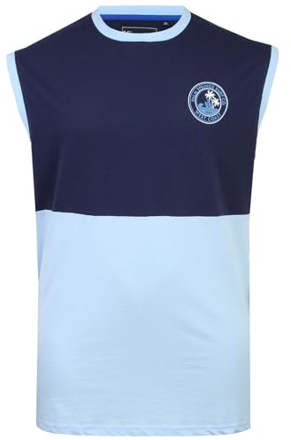 KAM Palm Springs Sleeveless Vest Crew Neck T Shirt Mens Tank Top Size 2-8XL 5764 (UK, Alpha, 3XL, Plus, Regular, Skyway)