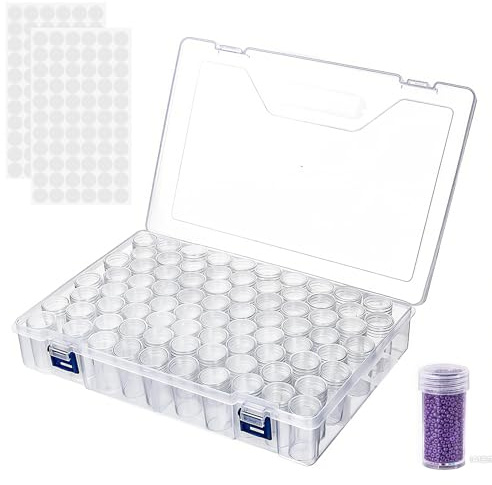 DBTW 80 Slots Diamond Embroidery Box, Transparent Craft Organiser Storage
