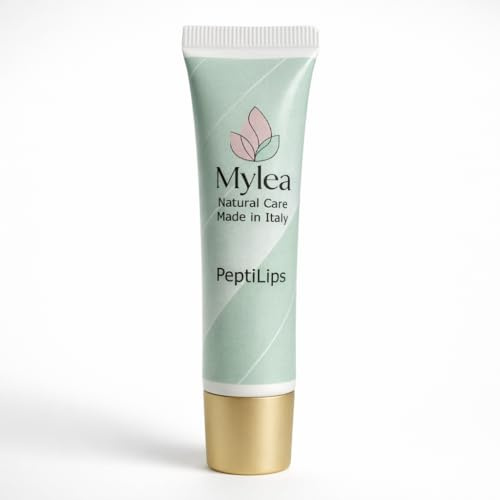 Mylea, Balsamo Labbra PeptiLips, 15ml | Burro di Karité, Olio di Ricino, Acmella Oleracea | Effetto rimpolpante e levigante, nutriente, idratazione e protezione labbra | Made in Italy