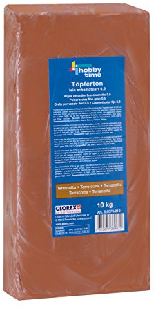 GLOREX 68073210 Argile de potier 10 kg, Terracotta, 38 x 19 x 6,5 cm