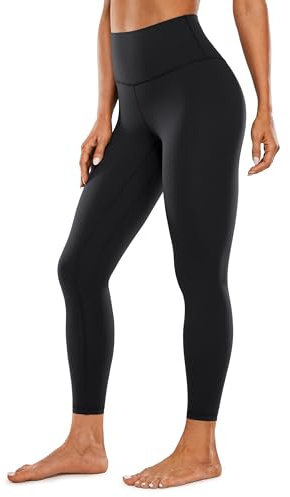 CRZ YOGA Brushed Naked Feeling Workout Leggings 25 - High Waisted Gym Compression Tummy Control Womens Yoga Pants Black Medium