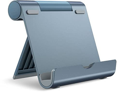 JETech Tablet Ständer, Verstellbare Tragbar Tablet Halter, Faltbarer Tisch Halterung, Dock für iPad/iPad Pro/Air/Mini, Galaxy Tab A8/A7 Lite/A7/S8/S7, Tab/Phones(4-11), Grau
