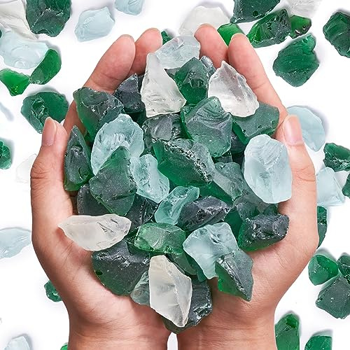 WeDoSoy Versatile Frosted Green Sea Glass Block - 1LB for DIY Crafts