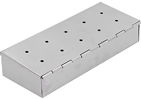 Caja Para Ahumar Barbacoa De Acero Inoxidable, Caja Para Ahumar Con Sabor Ahumado De Carne, Accesorios Para Ahumar Con 10 Orificios Para Asar Astillas De Madera Para Barbacoa En Parrilla De Gas O Carb