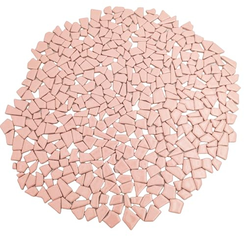 500g Irregular Ceramics Mosaic Tiles, 0.5-2 cm Small Mosaic Pieces Stones for DIY Mosaic Making Craft Hobby Arts Home Wall Decoration (Pink)