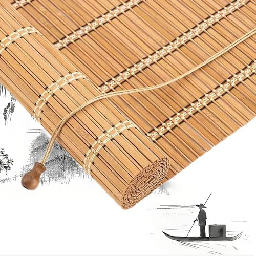 Tapparella In Bamboo,Tenda A Rullo In Bambù In Retrò,Tapparella Avvolgibile Bamboo Giardino con Ganci,Tende A Pacchetto,Protezione per La Privacy,per Finestre,Larghezza X Altezza (60cm x 240cm)