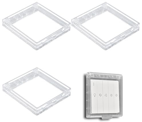 YJFY 4 Stück Typ 86 Steckdosen Aussen Regenschutz Wasserdicht Lichtschalterabdeckung Schalter Abdeckungen Stecker Box Leichtgewicht Für Bad, Garten, Küche Schalter wasserdichte (Weiß Transparent)