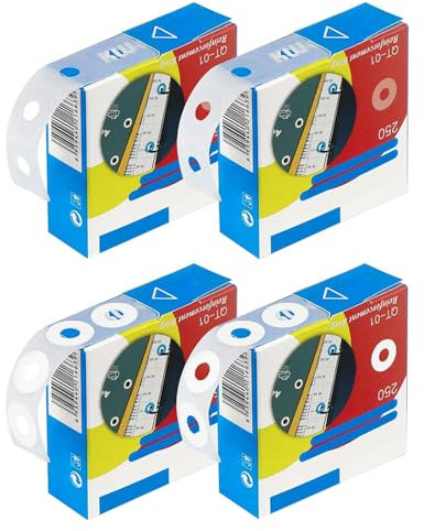 POFET 1000 Stück Lochverstärkungsringe, Selbstklebende Lochverstärkungsringe, 15 mm Verstärkungsringe, Papierring-Lochverstärkung für lose Blätter (weiß)