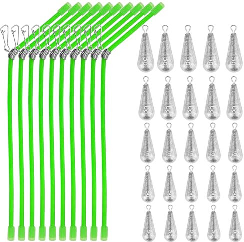 Rdlobu 35 Stück Angelblei-Set, 25 Stück Birnenbleifischen + 10 Stück Anti-Tangle, Blei Angelrute Set, Erdblei, Angeln Blei, Angelzubehör Set für das Angeln im Freien