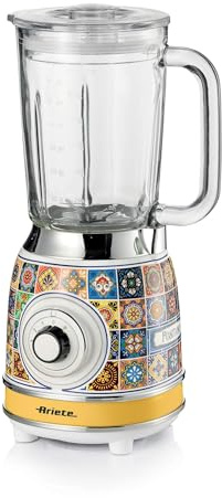 Ariete 583 Frullatore Positano con tazza in vetro da 1,5 Litri, 4 Lame in Acciaio Inox, 4 Velocità + Pulse,1000 Watt, Positano Giallo Vetro