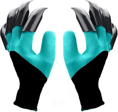Guantes de Jardín con Garras, Guantes de Jardinería Impermeable, Guantes de Trabajo con Garras para Mujeres y Hombres, Guantes Jardineria para Plantar, Sembrar, Cavar, Deshierbar, Proteger Uñas