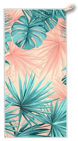 Serviette de Plage XXL 200x100 cm, Serviette de Plage Microfibre Tropical, Séchage Rapide Grandes Serviettes Microfibre Anti Sable avec Sac, Légère Ultra Absorbante Drap de Bain, Cadeau Femme, Q-51