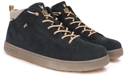 Pitas | AUSTIN | Stivali casual da uomo | Stivaletti in pelle| Scarpa urbani | Mocassini | Nautiche invernali | Sneakers Casual | Calzatura Senza lacci | Calzature Walkinpitas | Marino | 44