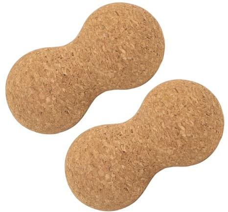 Veemoon 2piezas Bolas de Terapia de Corcho para Masaje Herramienta de Maderoterapia para Puntos Gatillo Relax Muscular y Recuperación Física Hogar o Gimnasio