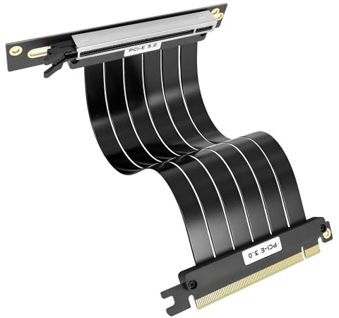 XMSJSIY PCI-E 3.0 16x riser kabel förlängningskort avskärmad höghastighet GPU vertikal montering PCIe 3.0 16x kontakt till uttag 90 grader höger vinkel grafikkort stöd RTX3060-2