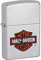 Zippo H-D-Bar & Shield Color, Accendino Antivento, Ricaricabile a Benzina Unisex Adulto, Cromo, Regular 5.7 x 3.7 x 1.2 cm